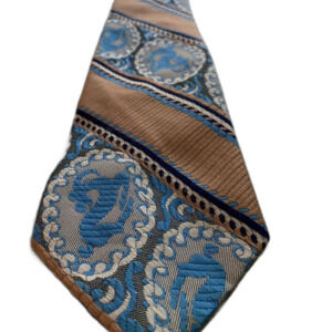 Vintage Wembley Blue Brown The Goat Neck Tie Artsy Art to Wear Abstract 70's